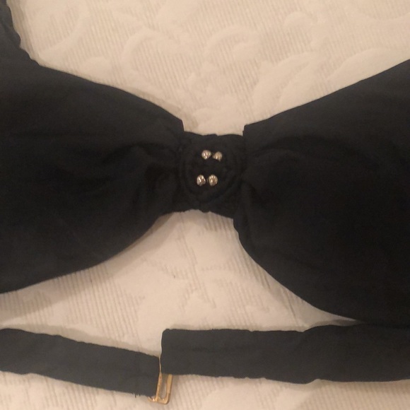 Badgley Mischka black bikini with studded trim. - Picture 6 of 8